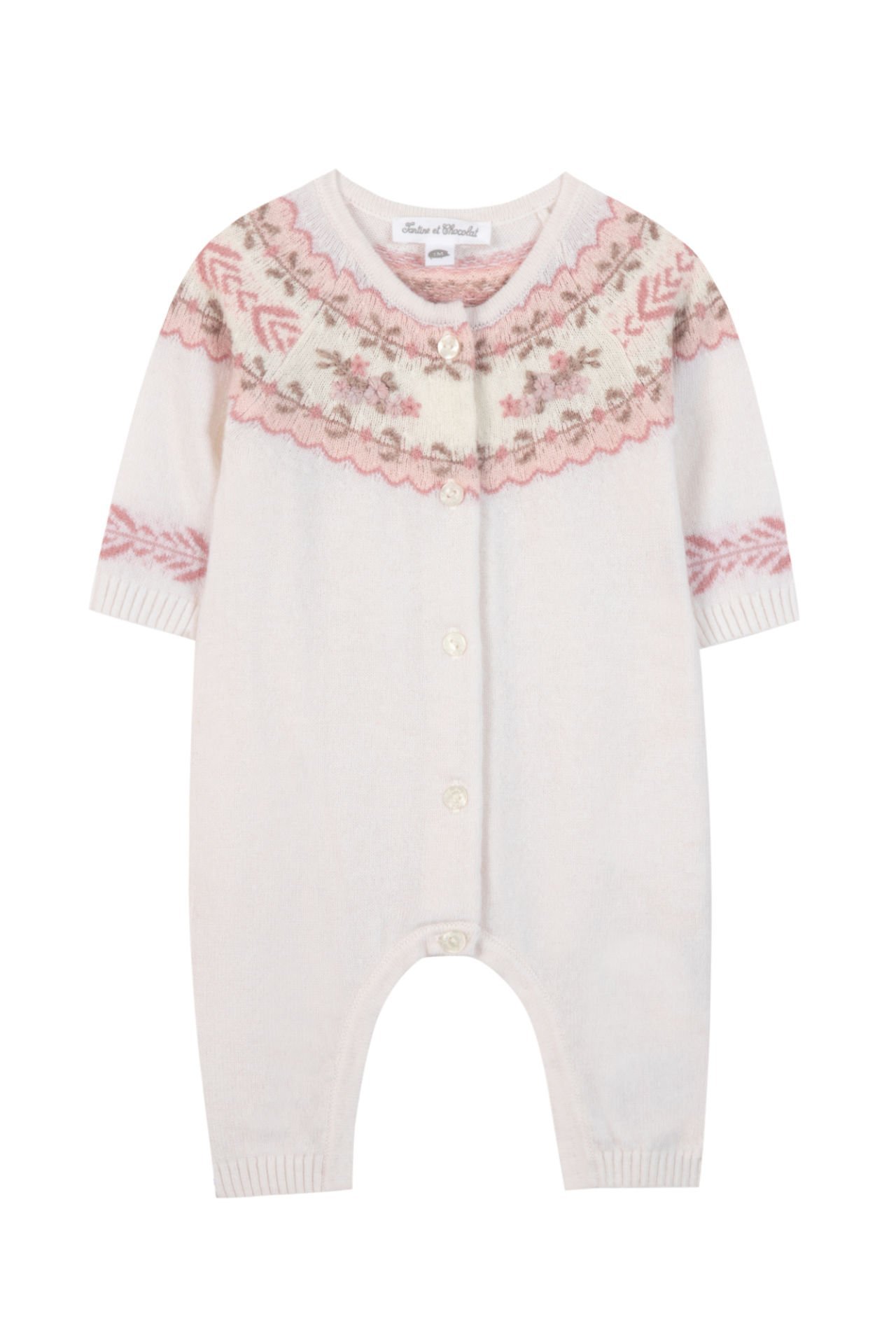 Kız Bebek Nakışlı Triko Tulum