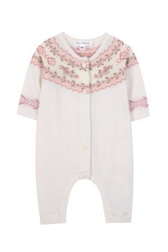 Kız Bebek Nakışlı Triko Tulum