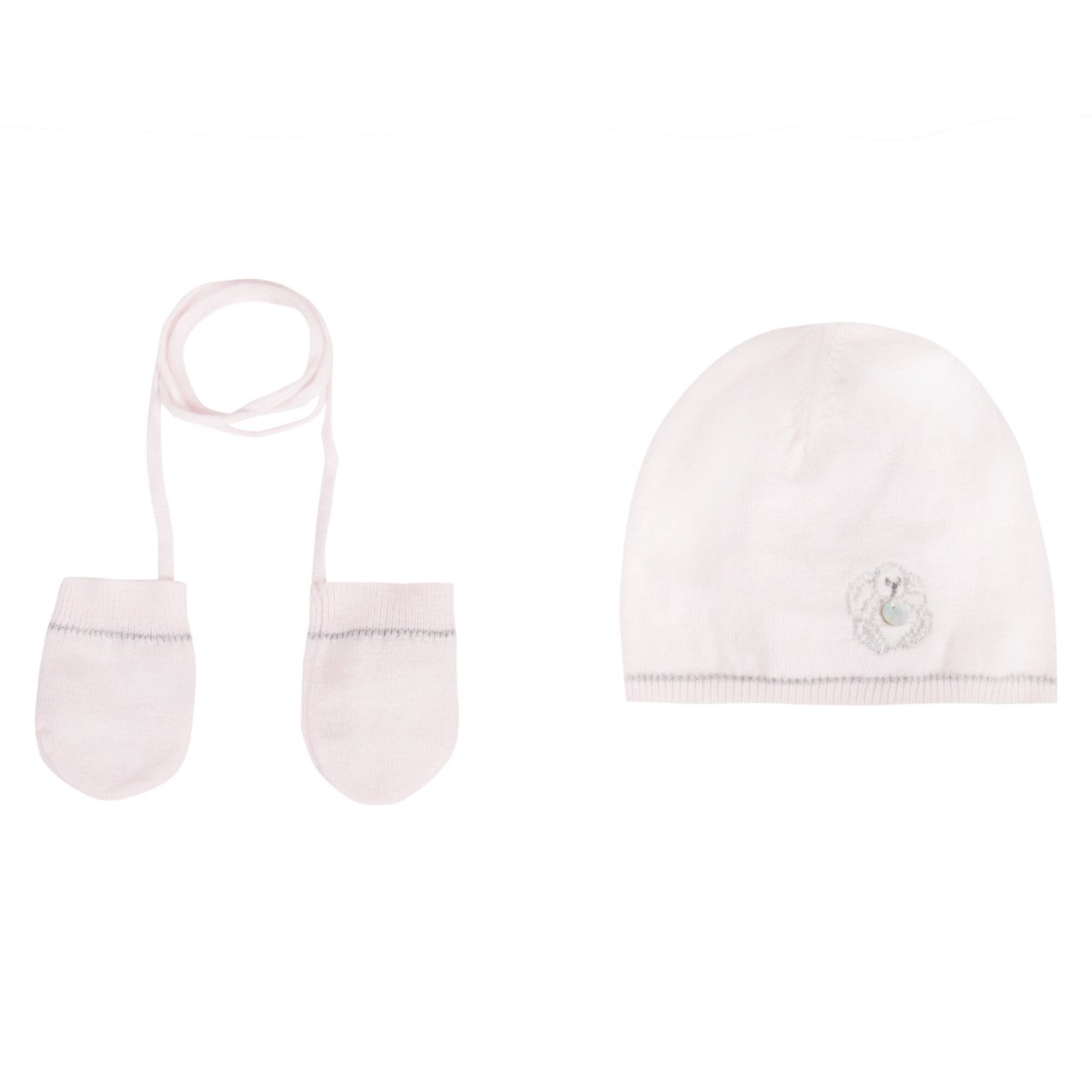 Kız Bebek Tavşanlı Şapka+Eldiven Set