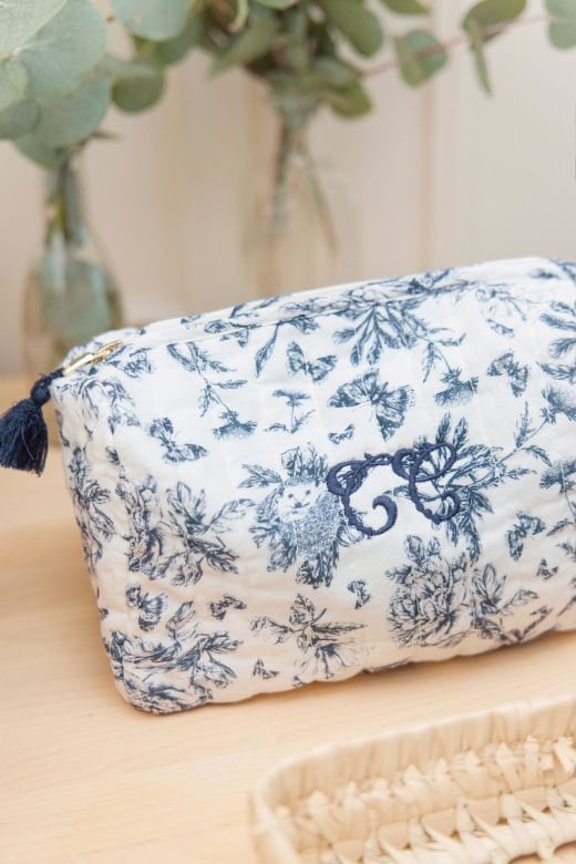 Bebek Tuvalet Çantası Toile de Jouy Marine