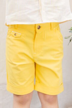 Erkek Çocuk Coton Şort Sarı