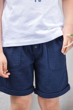 Erkek Çocuk Coton Şort Lacivert