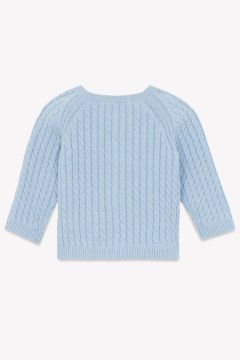 Erkek Bebek Saç Örgülü Triko Hırka