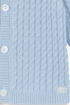 Erkek Bebek Saç Örgülü Triko Hırka