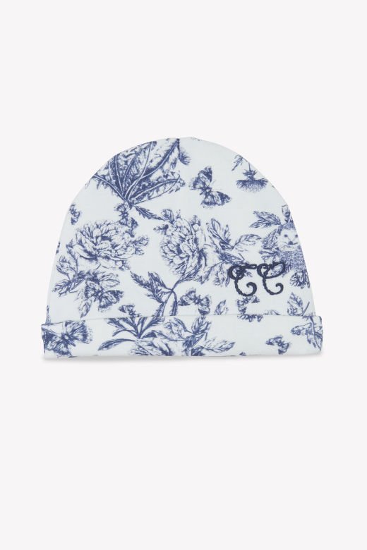 Bebek Şapka Toile de Jouy Marine