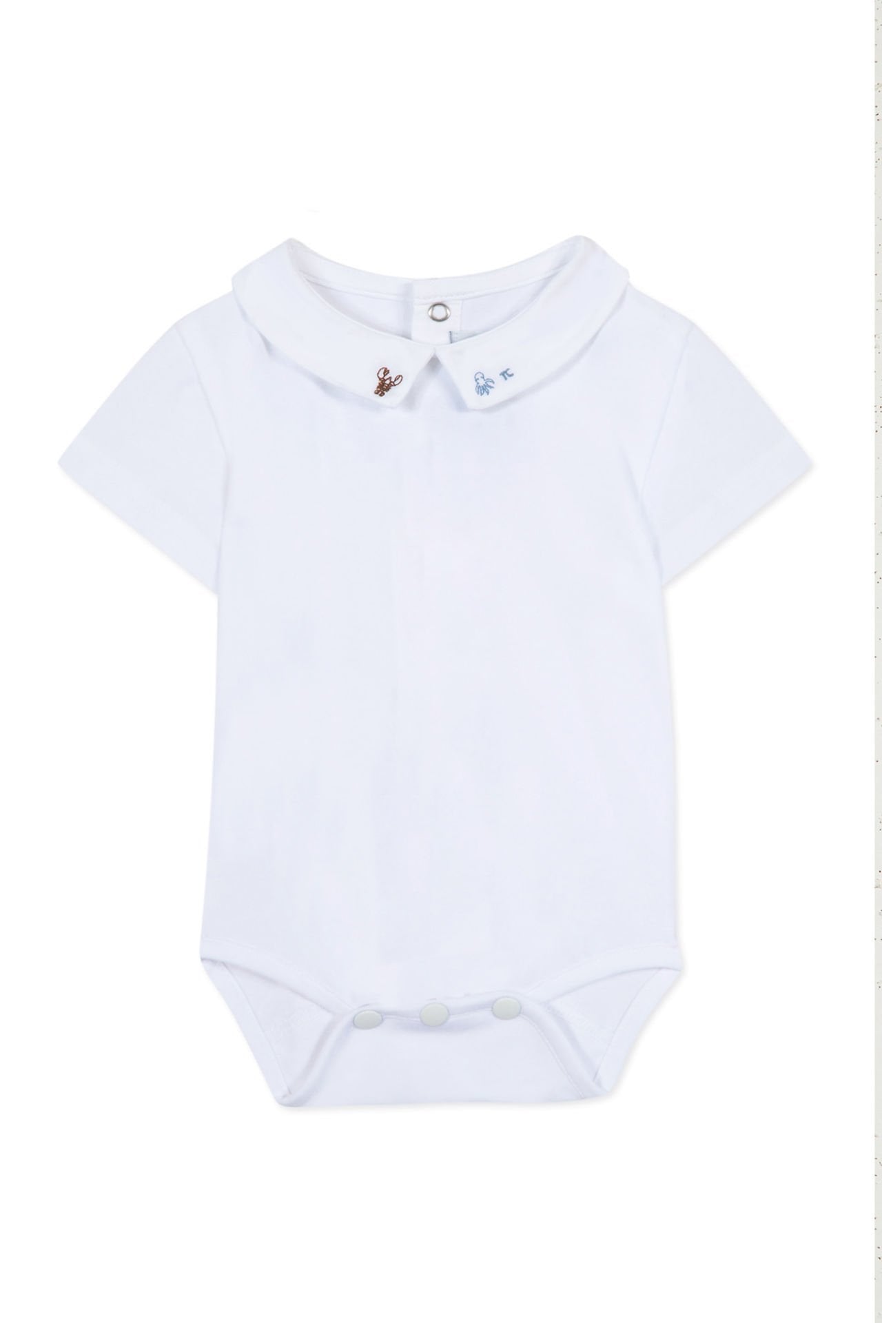 Erkek Bebek Yakası Nakışlı Body