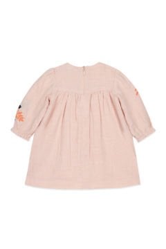 Kız Bebek Çiçek Nakışlı Elbise